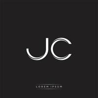 jc Initiale Brief Teilt Kleinbuchstaben Logo modern Monogramm Vorlage isoliert auf schwarz Weiß vektor