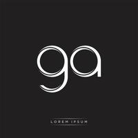 ga Initiale Brief Teilt Kleinbuchstaben Logo modern Monogramm Vorlage isoliert auf schwarz Weiß vektor