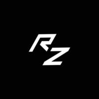 rz Logo Monogramm mit oben zu Nieder Stil modern Design Vorlage vektor