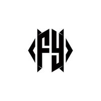 fy Logo Monogramm mit Schild gestalten Designs Vorlage vektor