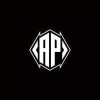 ap Logo Monogramm mit Schild gestalten Designs Vorlage vektor