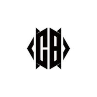 cb Logo Monogramm mit Schild gestalten Designs Vorlage vektor