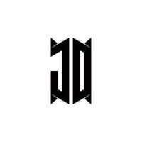 jd Logo Monogramm mit Schild gestalten Designs Vorlage vektor