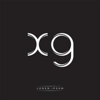 xg Initiale Brief Teilt Kleinbuchstaben Logo modern Monogramm Vorlage isoliert auf schwarz Weiß vektor