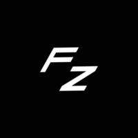 fz Logo Monogramm mit oben zu Nieder Stil modern Design Vorlage vektor