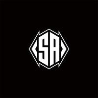 sa Logo Monogramm mit Schild gestalten Designs Vorlage vektor