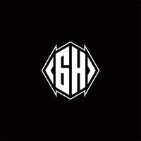 gh logotyp monogram med skydda form mönster mall vektor