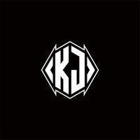 kj Logo Monogramm mit Schild gestalten Designs Vorlage vektor