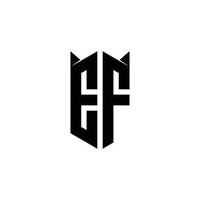 ef Logo Monogramm mit Schild gestalten Designs Vorlage vektor