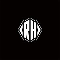 rh Logo Monogramm mit Schild gestalten Designs Vorlage vektor