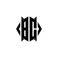 bc Logo Monogramm mit Schild gestalten Designs Vorlage vektor