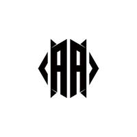 aa Logo-Monogramm mit Schildform-Design-Vorlage vektor