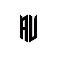 au Logo Monogramm mit Schild gestalten Designs Vorlage vektor