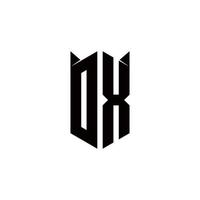 dx Logo Monogramm mit Schild gestalten Designs Vorlage vektor