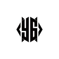 yg Logo Monogramm mit Schild gestalten Designs Vorlage vektor