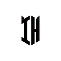 ich h Logo Monogramm mit Schild gestalten Designs Vorlage vektor