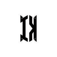 ich k Logo Monogramm mit Schild gestalten Designs Vorlage vektor