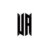 ua Logo Monogramm mit Schild gestalten Designs Vorlage vektor