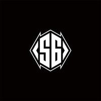 sg logotyp monogram med skydda form mönster mall vektor