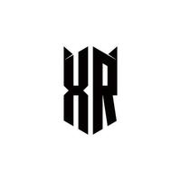 xr Logo Monogramm mit Schild gestalten Designs Vorlage vektor