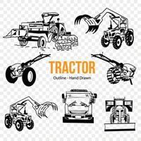 Traktor Landwirtschaft Umriss, Landwirtschaft Anlage, Gartenarbeit, Landwirtschaft, organisch Essen vektor