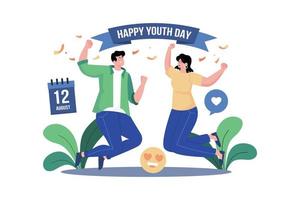 glücklich Jugend Tag Illustration Konzept auf Weiß Hintergrund vektor