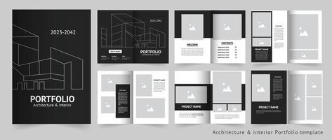 arkitektur portfölj eller interiör portfölj eller portfölj design mall vektor
