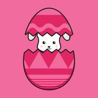 söt kanin karaktär komma ur ägget tecknad vektor ikon illustration