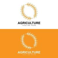 Reis Logo, Landwirtschaft Design, Vektor Weizen Reis Symbol Vorlage Illustration