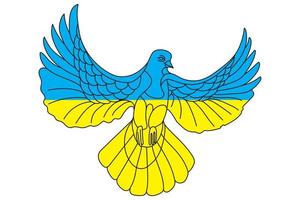 Taube von Frieden, im das Farben von das Flagge von Ukraine, Gelb und Blau. Vektor Illustration im eben Stil. isoliert Bild