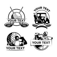 golf logotyp design, golf silhuett mall, golf emblem bricka vektor