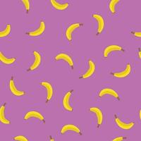 sömlös mönster banan frukt med rosa bakgrund vektor