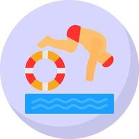 rädda simning vektor ikon design
