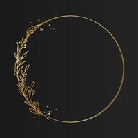 elegant Gold Blumen- Rand zum Einladung vektor