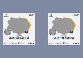kreativ marknadsföring byrå företags- företag fyrkant social media posta baner vektor