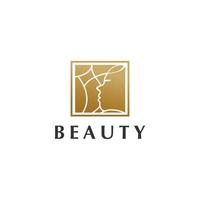 skönhet kvinna mode logotyp. guld abstrakt vektor