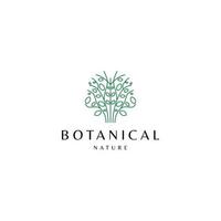 botanisk logotyp design ikon vektor