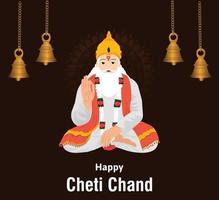 glücklich Cheti chand Jayanti jhulelal Jayanti Herr Cheti chand Vektor Illustration