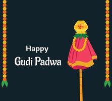 glücklich gudi Padwa Maharashtra Neu Jahr Festival Vektor Illustration