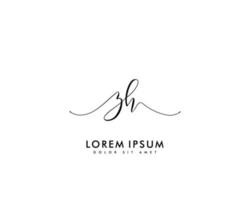 första brev Z H feminin logotyp skönhet monogram och elegant logotyp design, handstil logotyp av första signatur, bröllop, mode, blommig och botanisk med kreativ mall vektor