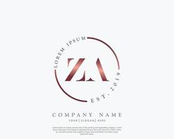 Initiale Brief za feminin Logo Schönheit Monogramm und elegant Logo Design, Handschrift Logo von Initiale Unterschrift, Hochzeit, Mode, Blumen- und botanisch mit kreativ Vorlage vektor