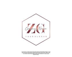 Initiale Brief zg feminin Logo Schönheit Monogramm und elegant Logo Design, Handschrift Logo von Initiale Unterschrift, Hochzeit, Mode, Blumen- und botanisch mit kreativ Vorlage vektor