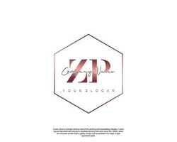 första brev Z P feminin logotyp skönhet monogram och elegant logotyp design, handstil logotyp av första signatur, bröllop, mode, blommig och botanisk med kreativ mall vektor
