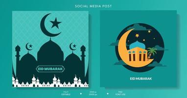 uppsättning ramadan flygblad mall. social media posta mall. vektor