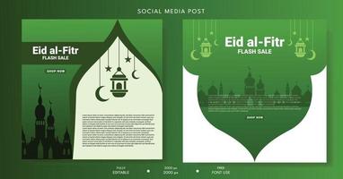 Sozial Medien Post Vorlage. einstellen von Sozial Medien Post Vorlage zum Ramadan vektor