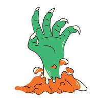 trendig zombie hand vektor