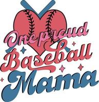 ett stolt baseboll mamma baseboll mamma sport älskare baseboll t-shirt design vektor