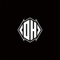 dh Logo Monogramm mit Schild gestalten Designs Vorlage vektor