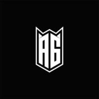 ag Logo Monogramm mit Schild gestalten Designs Vorlage vektor