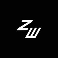 zw Logo Monogramm mit oben zu Nieder Stil modern Design Vorlage vektor